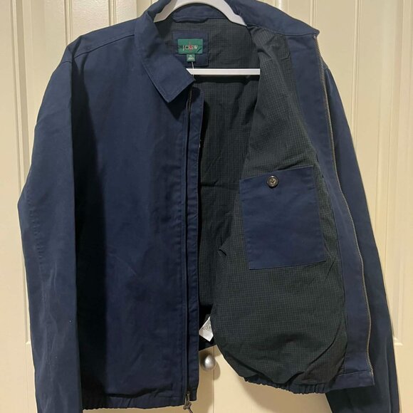 J.Crew Navy Harrington Jacket in Cotton Twill - Size XL - Picture 3 of 16